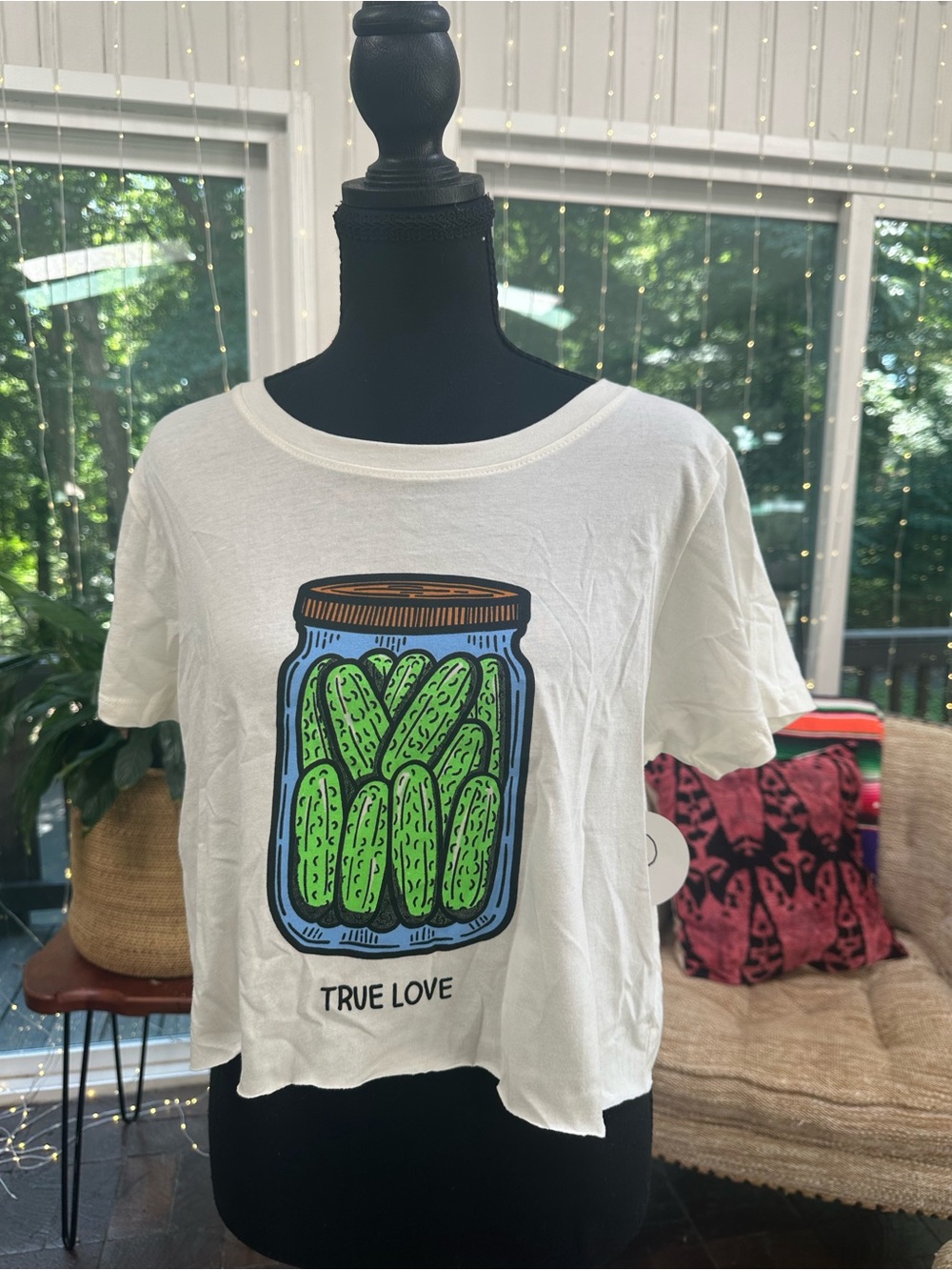 True Love Pickle Jar Graphic Tee - White